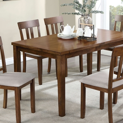 Furniture Of America Medford Transitional Walnut-Beige 7 Pc. Dining Table Set Model CM3253WN-T-7PK