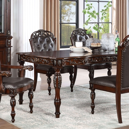 Furniture Of America Nouvelle Traditional Brown Cherry-Espresso Dining Table Model CM3256CH-T