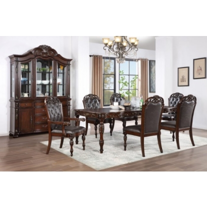 Furniture Of America Nouvelle Traditional Brown Cherry-Espresso Dining Table Model CM3256CH-T