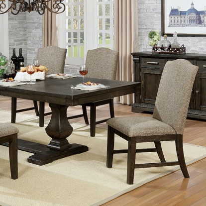 Furniture Of America Faulk Transitional Espresso-Warm Gray Dining Table Model CM3310T-TABLE