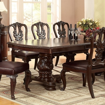 Furniture Of America Bellagio Traditional Brown Cherry Dining Table Model CM3319T-TABLE