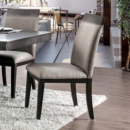 Furniture Of America Modoc Contemporary Espresso/Beige Side Chair (2/Ctn) Model CM3337SC-2PK
