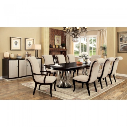 Furniture Of America Ornette Transitional Espresso-Champagne Dining Table Model CM3353T-TABLE