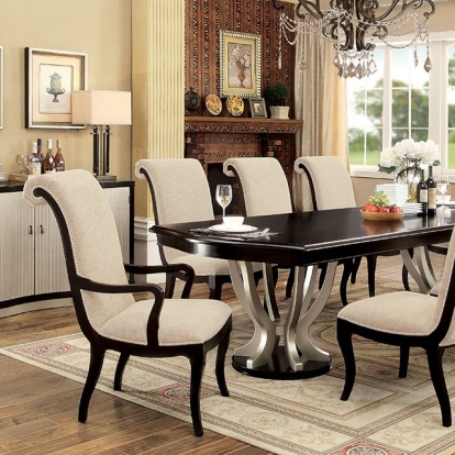 Furniture Of America Ornette Transitional Espresso-Champagne Dining Table Model CM3353T-TABLE