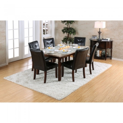 Furniture Of America Marstone Transitional Brown Cherry-Black Dining Table Model CM3368T