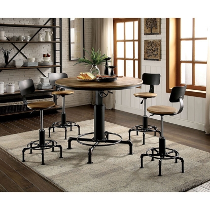 Furniture Of America Fran Industrial Sand Black-Light Oak Dining Table Model CM3373RT-TABLE