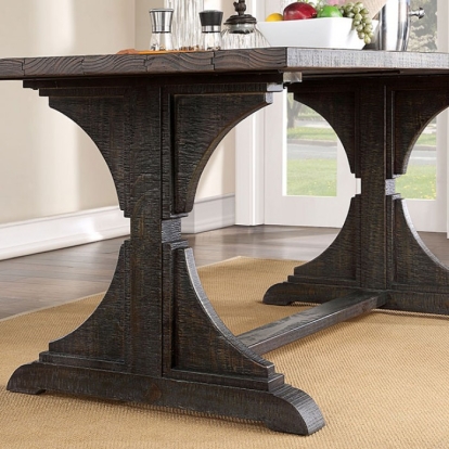Furniture Of America Leonidas Rustic Antique Black Dining Table Model CM3389BK-T-TABLE