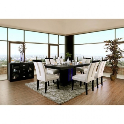 Furniture Of America Evangeline Contemporary Black-Beige Dining Table Model CM3394T