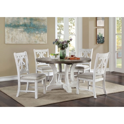Furniture Of America Auletta Rustic Distressed White-Gray Dining Table Model CM3417GY-RT