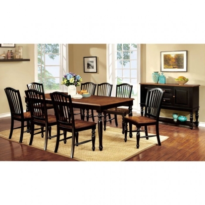 Furniture Of America Mayville Transitional Black-Antique Oak Dining Table Model CM3431T