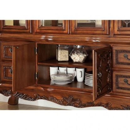 Furniture Of America Medieve Traditional Antique Oak Hutch Buffet Model CM3557HB-SET