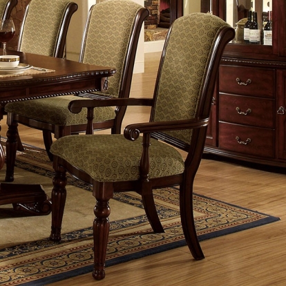 Furniture Of America Majesta Traditional Dark Cherry Arm Chair (2/Box) Model CM3561AC-2PK