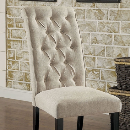 Furniture Of America Mashall Rustic Beige/Antique Black Side Chair (2/Ctn) Model CM3564SC-2PK
