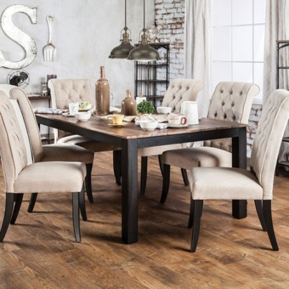Furniture Of America Marshall Rustic Solid Wood, Wood Veneer, Others Rustic Oak Dining Table | CM3564T