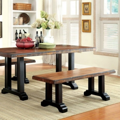 Furniture Of America Gregory Industrial Solid Wood, Wood Veneer, Others Tobacco Oak Dining Table | CM3605T