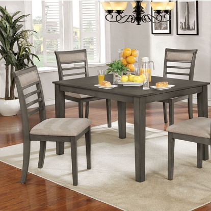 Furniture Of America Taylah Transitional Weathered Gray-Beige 5 Pc. Dining Table Set Model CM3607T-5PK