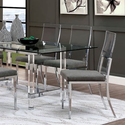 Furniture Of America Casper Contemporary Chrome Dining Table Model CM3654T-TABLE
