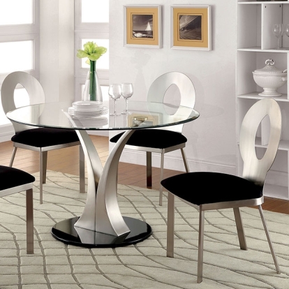 Furniture Of America Valo Contemporary Silver-Black Dining Table Model CM3727T-TABLE
