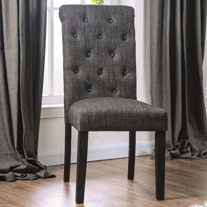 Furniture Of America Alfred Rustic Antique Black-Gray Side Chair (2-Ctn) Model CM3735GY-SC-2PK