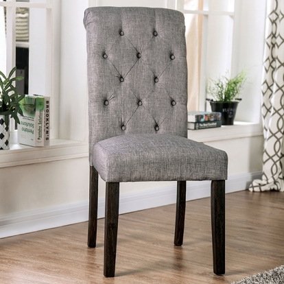 Furniture Of America Alfred Rustic Antique Black-Light Gray Side Chair (2-Ctn) Model CM3735LG-SC-2PK