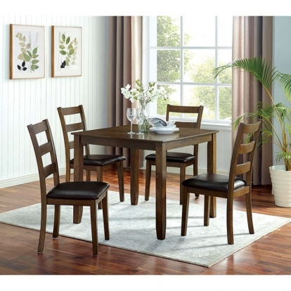 Furniture Of America Gracefield Transitional Walnut-Dark Brown 5 Pc. Dining Table Set Model CM3770T-5PK