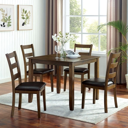 Furniture Of America Gracefield Transitional Walnut-Dark Brown 5 Pc. Dining Table Set Model CM3770T-5PK
