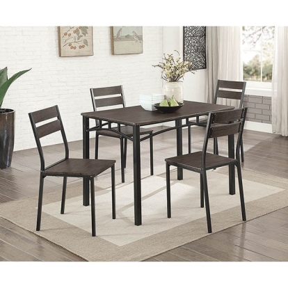 Furniture Of America Westport Industrial Antique Brown-Black 5 Pc. Dining Table Set Model CM3920T-5PK
