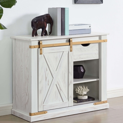 Furniture Of America Bacerra Rustic Antique White/Gold Sofa Table Model CM4018WH-S