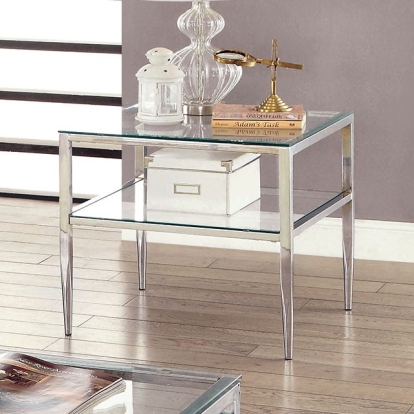 Furniture Of America Tanika Contemporary Chrome End Table Model CM4162CRM-E-PK