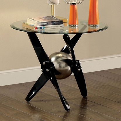 Furniture Of America Rylie Contemporary Powder Coated Black End Table Model CM4169E-TABLE