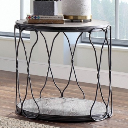 Furniture Of America Hawdon Industrial Metal, Wood Veneer, Others Gray End Table | CM4171E