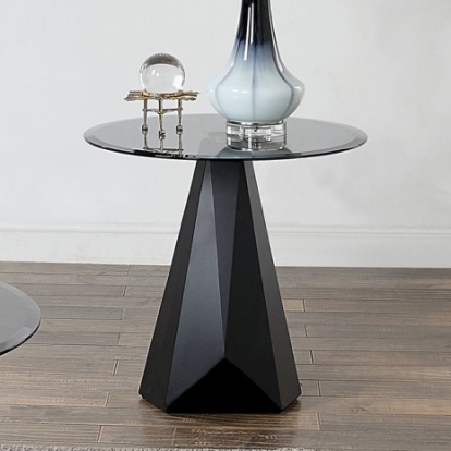 Furniture Of America Bishop Contemporary Glass, Steel Black/Gray End Table | CM4192BK-E-TABLE