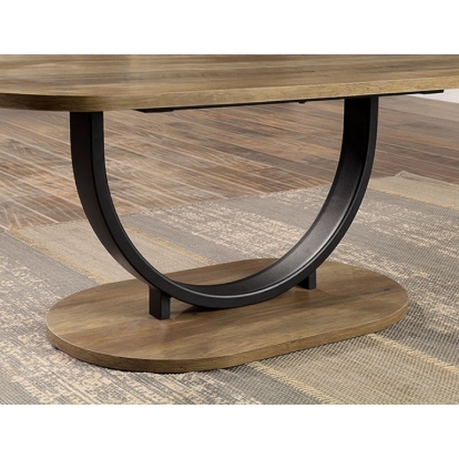 Furniture Of America Olbia Industrial Rustic Oak-Sand Black 3 Pc. Table Set Model CM4199A-3PK-END TABLE