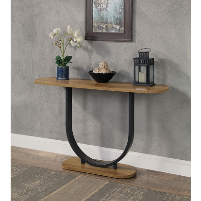 Furniture Of America Olbia Industrial Rustic Oak-Sand Black Sofa Table Model CM4199A-S