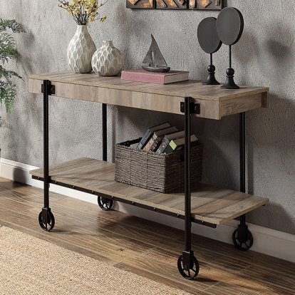Furniture Of America Lobb Industrial Natural Tone-Black Sofa Table Model CM4217A-S