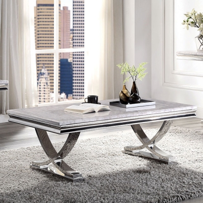 Furniture Of America Wettingen Glam Chrome Coffee Table Model CM4285C-TABLE