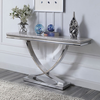 Furniture Of America Wettingen Glam Chrome Sofa Table Model CM4285S-TABLE