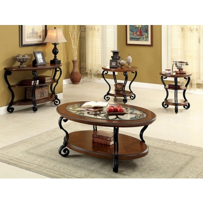 Furniture Of America May Traditional Brown Cherry Sofa Table Model CM4326S