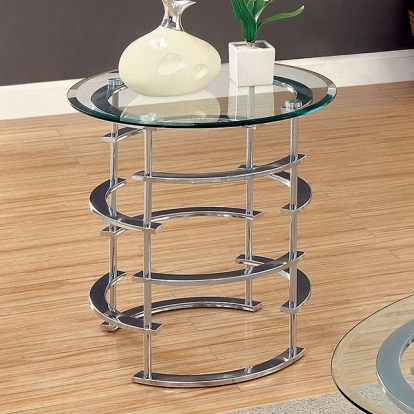 Furniture Of America Clonmel Contemporary Chrome End Table, Chrome Model CM4359CRM-E