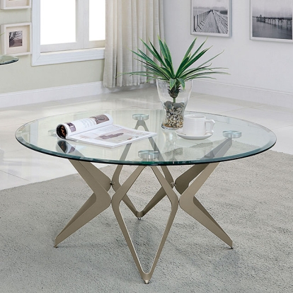Furniture Of America Alvise Contemporary Champagne Coffee Table Model CM4377C-TABLE