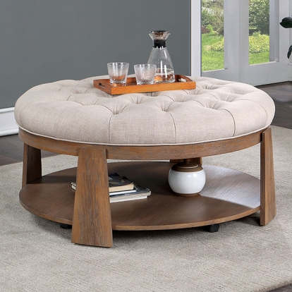 Furniture Of America Guis Transitional Natural Tone/Beige Ottoman Model CM4411BG-C