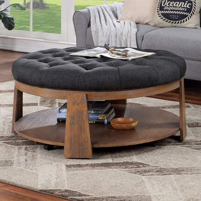 Furniture Of America Guis Transitional Natural/Dark Gray Ottoman Model CM4411DG-C