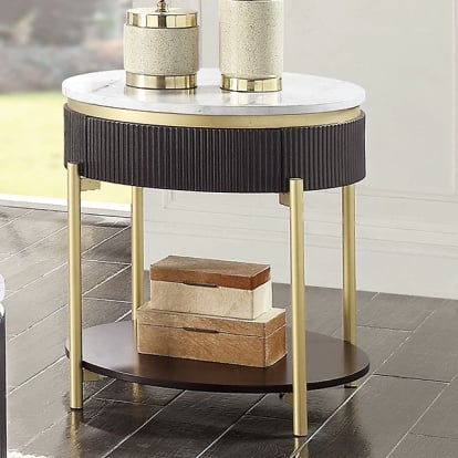 Furniture Of America Koblenz Glam Dark Walnut End Table Model CM4412WN-E