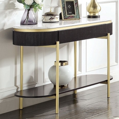 Furniture Of America Koblenz Glam Engineered Wood, Metal, Others Dark Walnut Sofa Table | CM4412WN-S