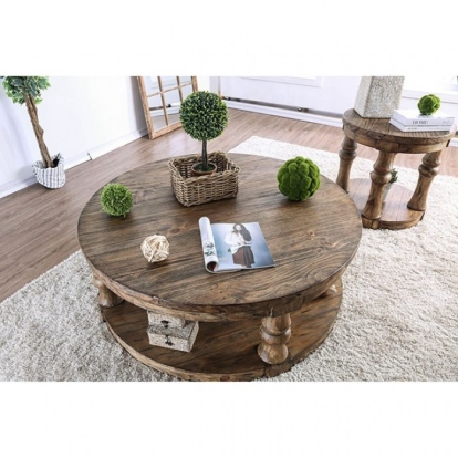 Furniture Of America Mika Rustic Antique Oak End Table Model CM4424A-E
