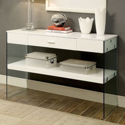 Furniture Of America Raya Contemporary White Sofa Table Model CM4451WH-S