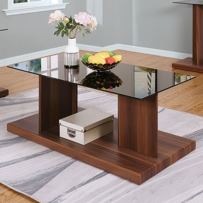 Furniture Of America Mannedorf Contemporary Black-Dark Walnut Coffee Table Model CM4567A-C