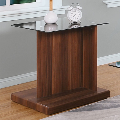 Furniture Of America Mannedorf Contemporary Black-Dark Walnut End Table Model CM4567A-E