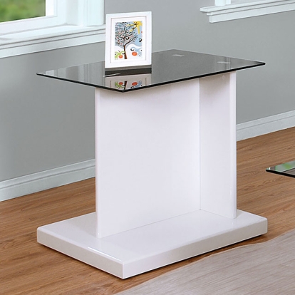 Furniture Of America Mannedorf Contemporary Black/White End Table Model CM4567WH-E