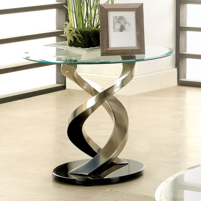 Furniture Of America Nova Contemporary Satin Plated-Black End Table Model CM4729E